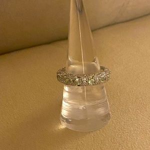 Mermaid Treasures, size 9, Rhodium Plating Lab Created Light Green Quartz